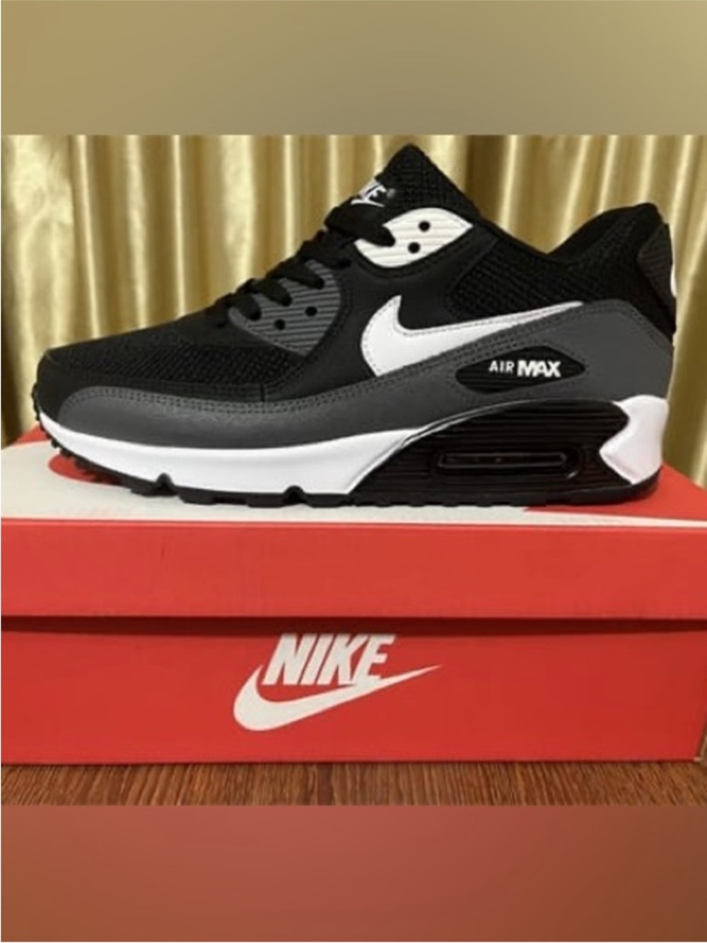 Nike Air Max Black White Gray Athletic Shoe